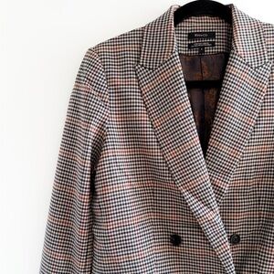 RW&CO Gingham Double-breasted Blazer